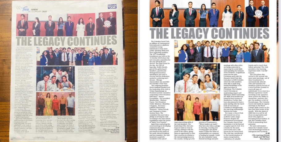 Newspapers & Media - Gavel EXCO & Presidency (Ceylon Today) featuring Tuhan Sapumanage