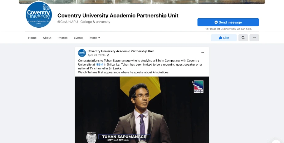 Newspapers & Media - Coventry University, UK (Coventry University, UK) featuring Tuhan Sapumanage